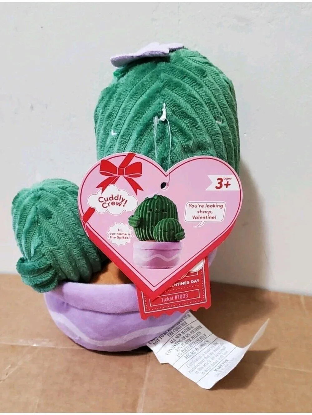 Cuddle Crew Weighted Flower Pot Plush Cute Smiling Cactus Stuffed  Soft Toy New